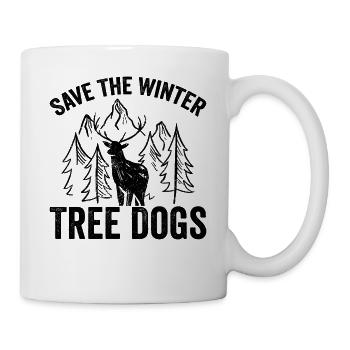 Les drôles de cerfs ne sont que des chiens d’arbre d’hiver - Mug blanc - blanc - Droite