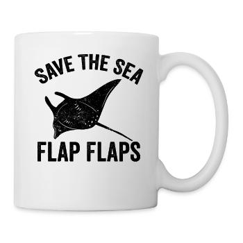 Lustige Manta Rochen Stachelrochen Rette das Meer - Tasse - Weiß - Rechts