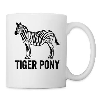 Lustiges Zebra-Tiger-Pony - Tasse - Weiß - Rechts
