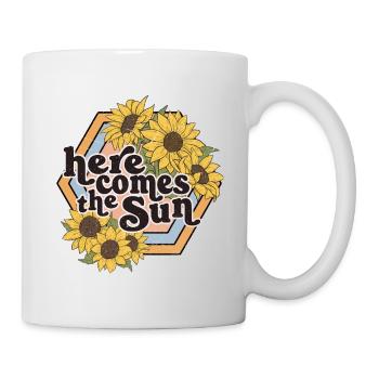 Here Comes The Sun - Sonnenblumen - Tasse - Weiß - Rechts
