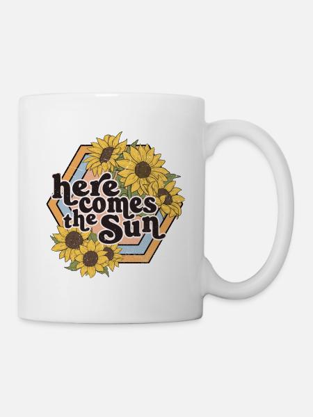 Here Comes The Sun - Sonnenblumen - Kop/krus - hvid