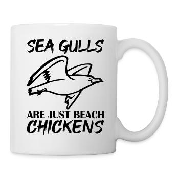 Joyeux Mouettes Mouettes ne sont que des poulets de plage - Mug blanc - blanc - Droite