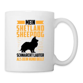 Shetland Sheepdog schnarcht britischer Sheepdog - Tasse - Weiß - Rechts