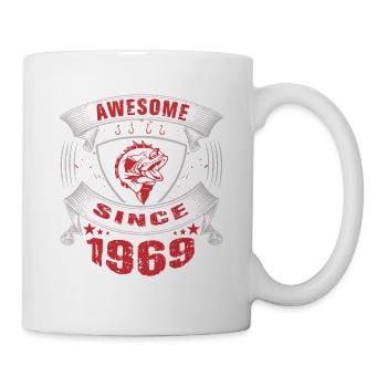 Awesome since 1969. Angel, Angler Birthday - Mug - white - Right