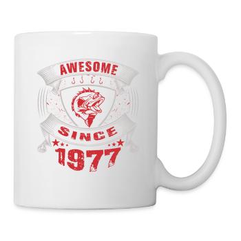 Awesome since 1977. Angel, Angler's Birthday - Mug - white - Right