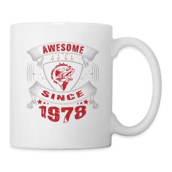 Génial depuis 1978. Angel, anniversaire du pêcheur - Mug blanc - blanc - Droite