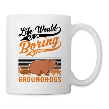 Murmeltier Groundhog Day Waldmurmeltier - Tasse - Weiß - Rechts