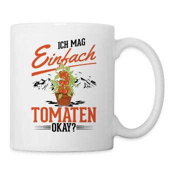 Ich mag einfach Tomaten Tomatenzüchter Paradeiser - Tasse - Weiß - Rechts