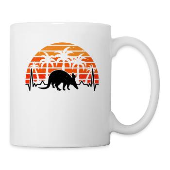 Erdferkel Herzschlag Retro - Tasse - Weiß - Rechts
