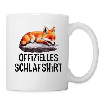 Fuchs Offizielles Schlafshirt Langschläfer Nacht - Tasse - Weiß - Rechts