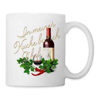 in my kitchen I am Chef Wine Glass Bottle - Mug - white - Right