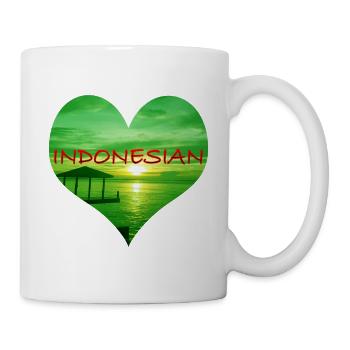 Indonesian Heart Design - Green - Mug - white - Right