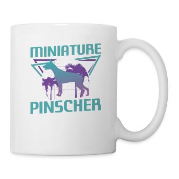 Amoureux des chiens Pinscher nain rétro - Mug blanc - blanc - Droite