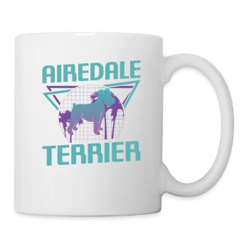 Amoureux des chiens rétro Airedale Terrier - Mug blanc - blanc - Droite