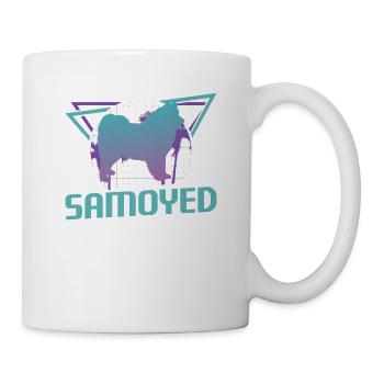 Amoureux des chiens Samoyède rétro - Mug blanc - blanc - Droite