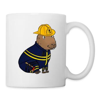 Feuerwehrmann Feuerwehr Capybara - Tasse - Weiß - Rechts