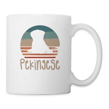 Vintage Retro Pékinois Dog Lover - Mug blanc - blanc - Droite