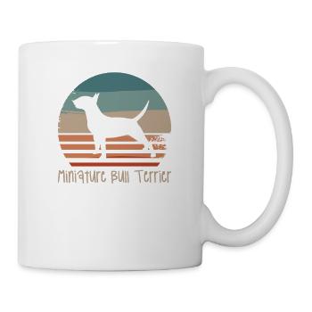 Vintage Retro Miniatur-Bullterrier-Hundeliebhaber - Tasse - Weiß - Rechts