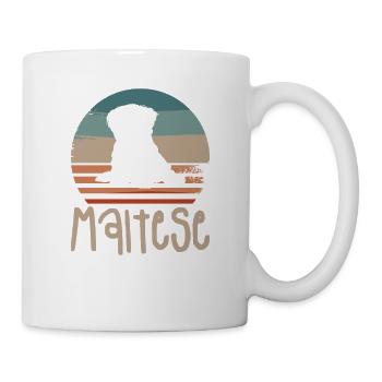 Amant de chien maltais rétro vintage - Mug blanc - blanc - Droite
