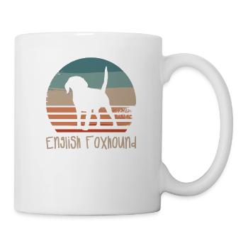 Amant de chien foxhound anglais rétro vintage - Mug blanc - blanc - Droite