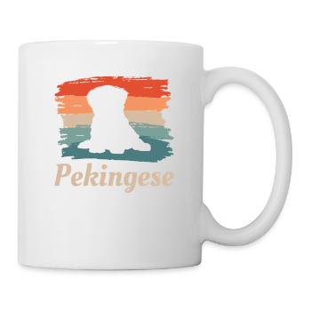 Vintage Retro Pékinois Dog Lover - Mug blanc - blanc - Droite
