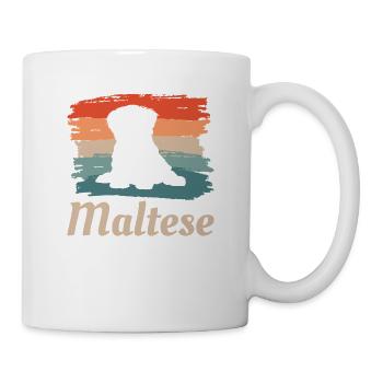 Amant de chien maltais rétro vintage - Mug blanc - blanc - Droite