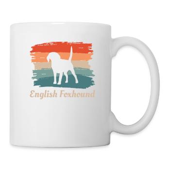 Amant de chien foxhound anglais rétro vintage - Mug blanc - blanc - Droite