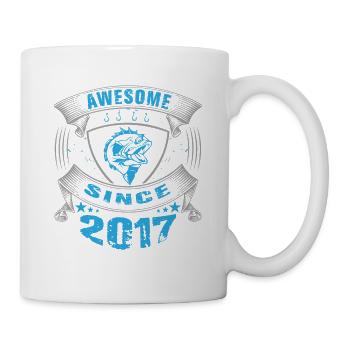 Génial depuis 2017. Angel, l’anniversaire du pêcheur - Mug blanc - blanc - Droite