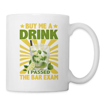 Achetez-moi un verre, j’ai réussi l’examen du barreau 8 - Mug blanc - blanc - Droite