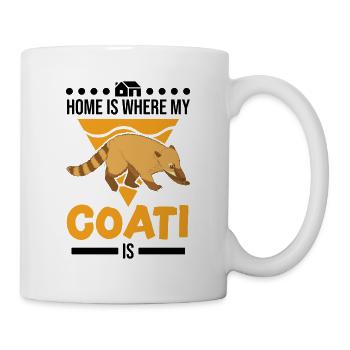 La maison est l’endroit où se trouve mon coati - Mug blanc - blanc - Droite