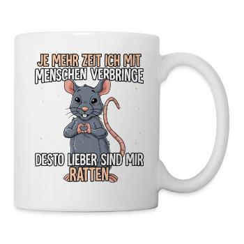 Ratte - Tasse - Weiß - Rechts