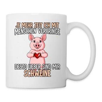 Schweinchen - Tasse - Weiß - Rechts
