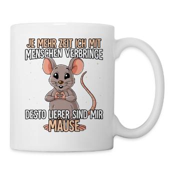 Maus - Tasse - Weiß - Rechts