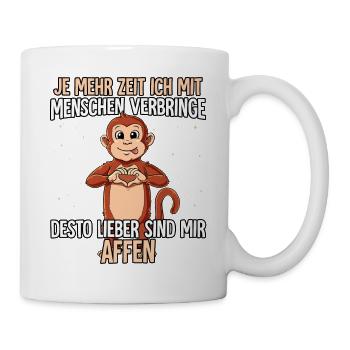 Affe - Tasse - Weiß - Rechts