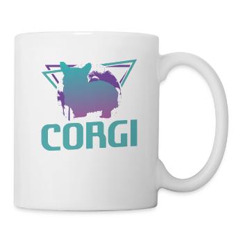 Amoureux des chiens Corgi Corgis rétro - Mug blanc - blanc - Droite