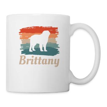 Vintage Retro Brittany Dog Lover - Mug blanc - blanc - Droite