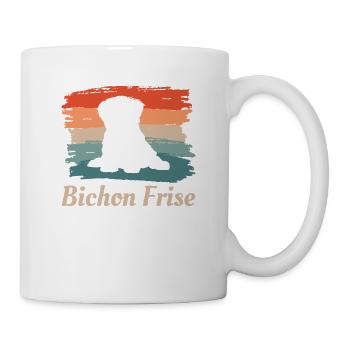 Vintage Retro Bichon Frise Dog Lover - Mug blanc - blanc - Droite