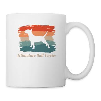 Vintage Retro Miniatur Bullterrier Hund - Tasse - Weiß - Rechts