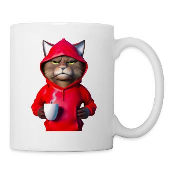 Bonjour café chat - Mug blanc - blanc - Droite