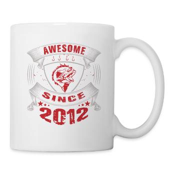 Awesome since 2012. Angel, Angler's Birthday - Mug - white - Right