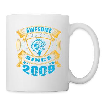 Awesome since 2009. Angel, Angler's Birthday - Mug - white - Right