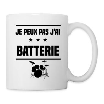 j'peux pas j'ai batterie humour - Mug blanc - blanc - Droite
