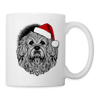 Weihnachten Hund süß lustig Hunde Tier Welpe 5 - Tasse - Weiß - Rechts
