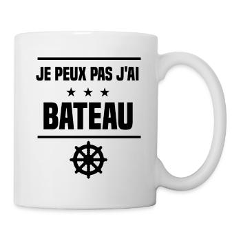 j'peux pas j'ai bateau gouvernail humour - Mug blanc - blanc - Droite