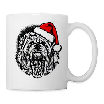 Weihnachten Hund süß lustig Hunde Tier Welpe 8 - Tasse - Weiß - Rechts