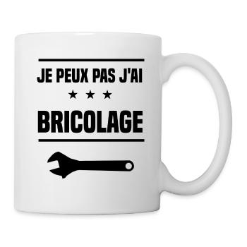 j'peux pas j'ai bricolage clé molette humour - Mug blanc - blanc - Droite