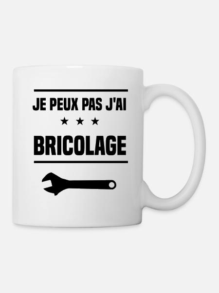 j'peux pas j'ai bricolage réparer humour - Mug blanc - blanc