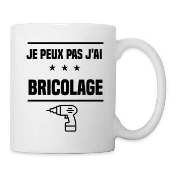 j'peux pas j'ai bricolage perceuse humour - Mug blanc - blanc - Droite