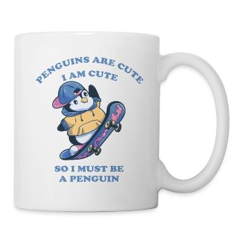 Skater Pinguin cool Skateboard Junge - Tasse - Weiß - Rechts