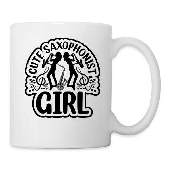 Cute Saxophonist Girl Saxophone Player Girl Saxoph - Mug - white - Right